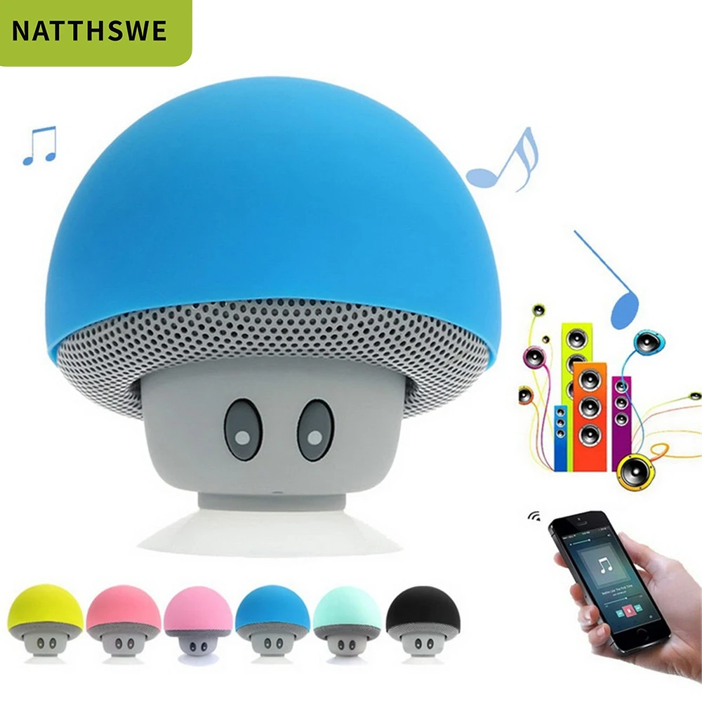 NATTHSWE мини беспроводной Bluetooth динамик Гриб портативный водонепроницаемый Душ стерео сабвуфер музыкальный плеер для iPhone Android