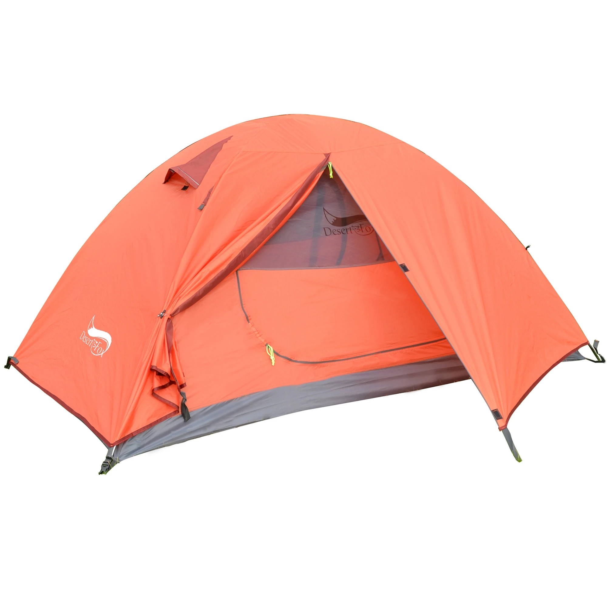 1 person tent orange Desert&Fox туристическая палатка, легкая палатка для 1-3 человек, двухслойная Водонепроницаемая Портативная Алюминиевая палатка для путешествий - Цвет: 1 person tent orange