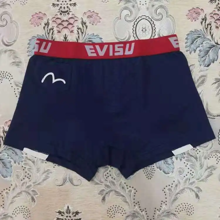 Новые полки Аутентичные Evisu повседневные мужские Tide бренд-Боксер Дышащие Боксеры хлопок печати мода боксер короткий жилет
