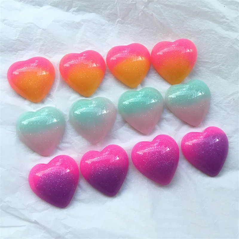 

10 шт. градиентные двухцветные серьги в форме сердца персика из смолы
