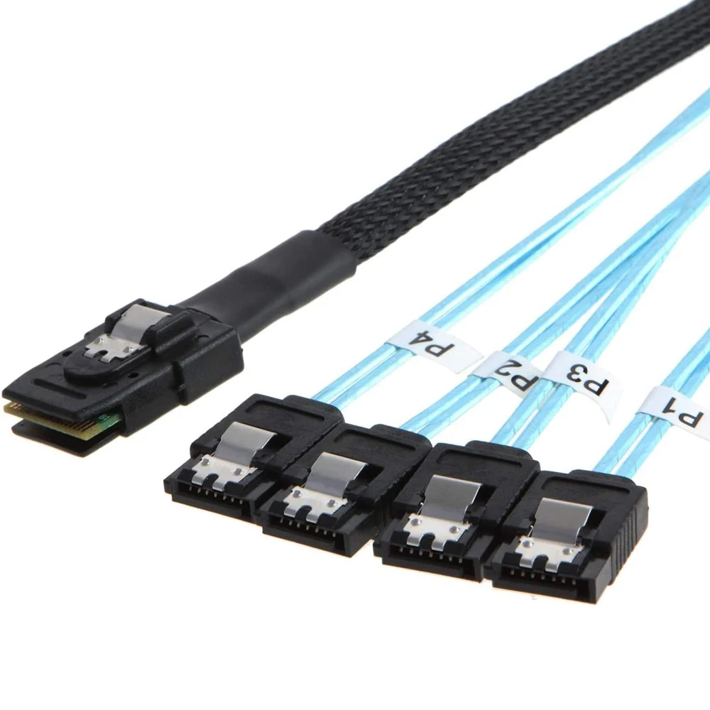 

5/10 pcs Mini SAS 36Pin SFF-8087 Male to 4 SATA 7Pin Female Cable Mini SAS Host/Controller to 4 SATA Target/Backplane Splitter