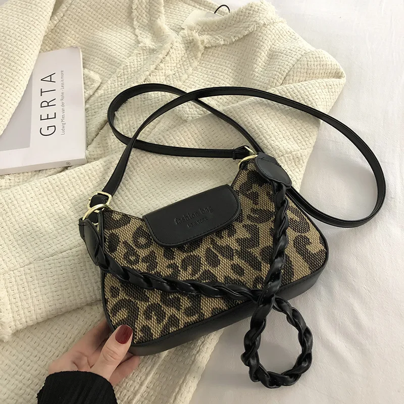 

Autumn And Winter Leopard Print Retro Armpit Packet Western-Style Shoulder Messenger Bag Ladies Fashion All-Match Handbag