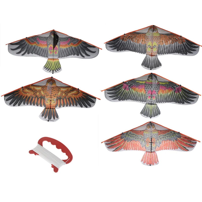 

1M Flat Eagle Kite With 30 Meter Kite Line Children Flying Bird Kites Windsock Outdoor Toys Garden Cloth Toys For Kids Gift