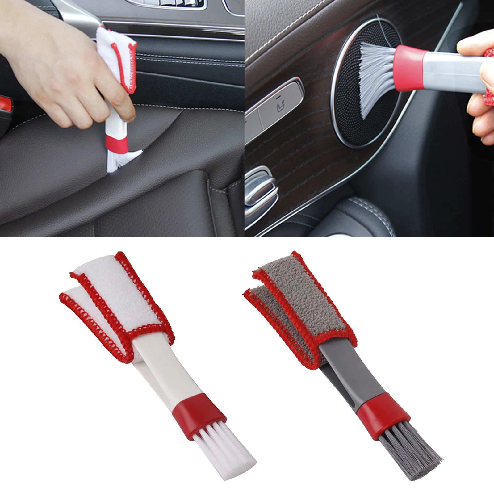 

Portable Double End Cleaning Brush Car Air Conditioner Vent Blinds Cleaner