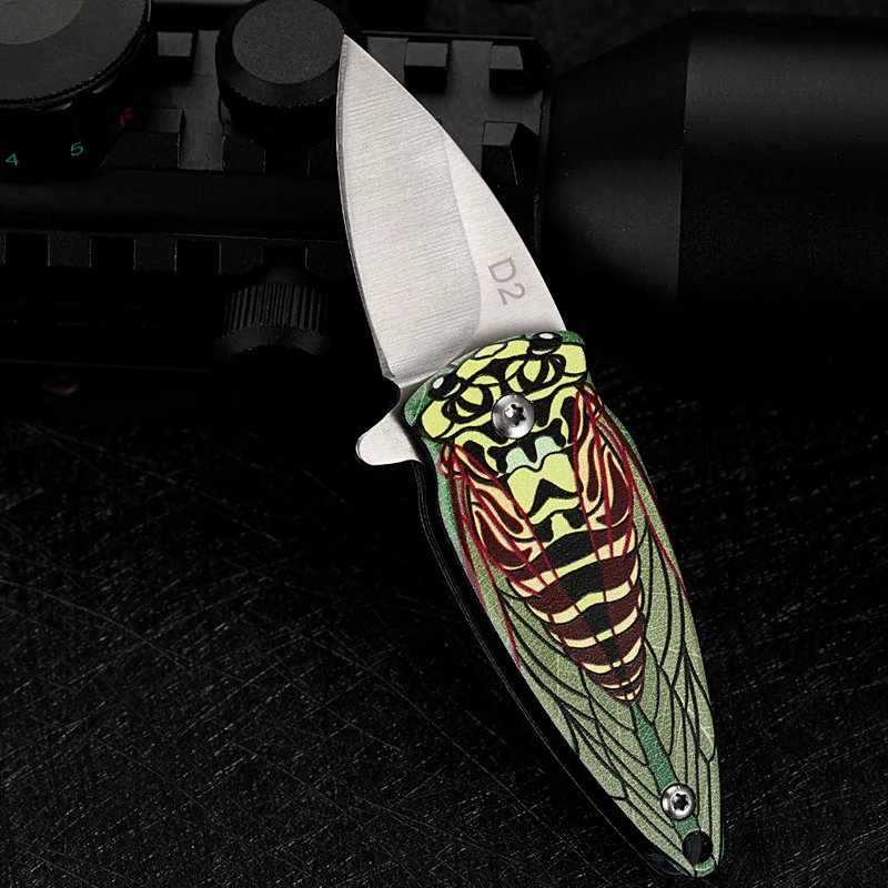 Уличный Мини Портативный нож D2 стальной складной для выживания в дикой природе