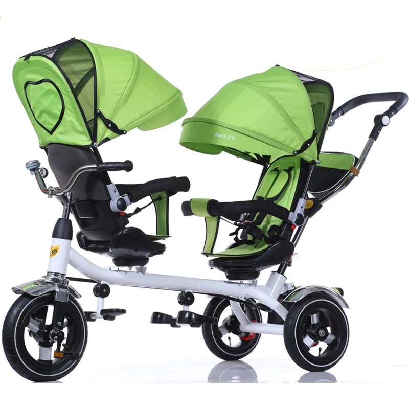 Anti UV Sunshade Twins Baby Stroller Double Tricycle Trolley Rotating Swivel Seat Prams Double Baby Carriage Pushchair Buggies