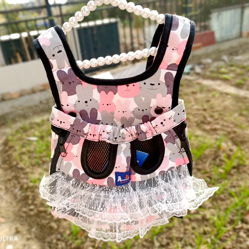 Stock On Sale Lace Pet Backpack For Small Dogs Pink Girl Boy