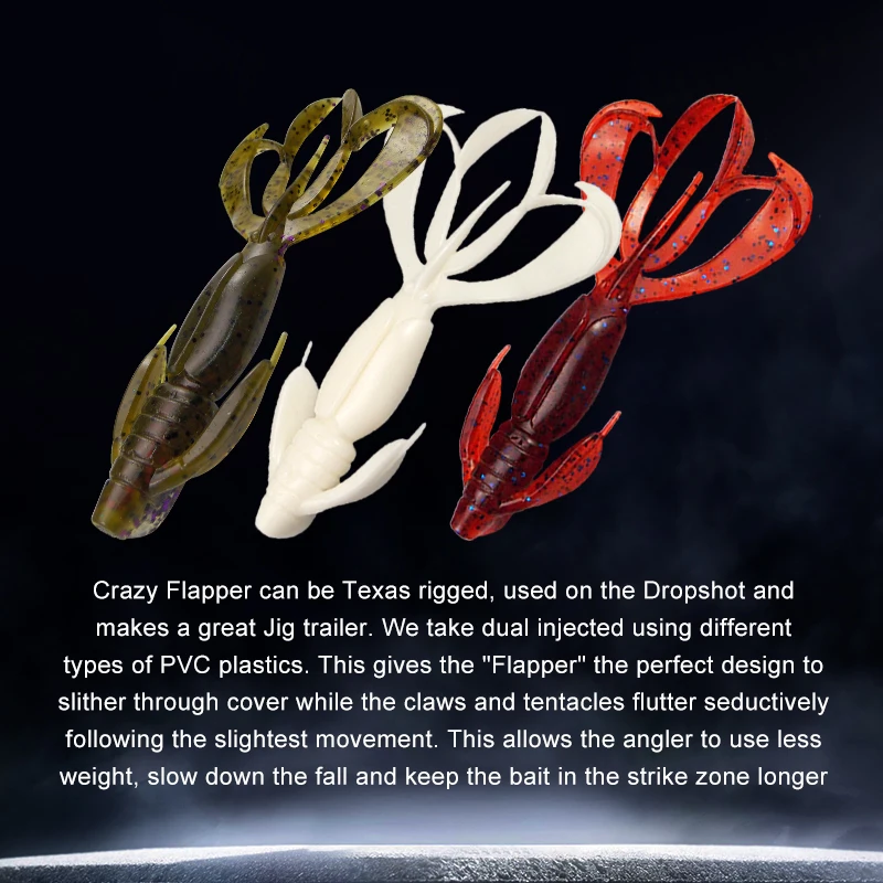 ESFISHING Pesca силиконовая приманка для рыбалки Мягкие приманки Crazy Flapper 110 мм 11 4 г 5 шт