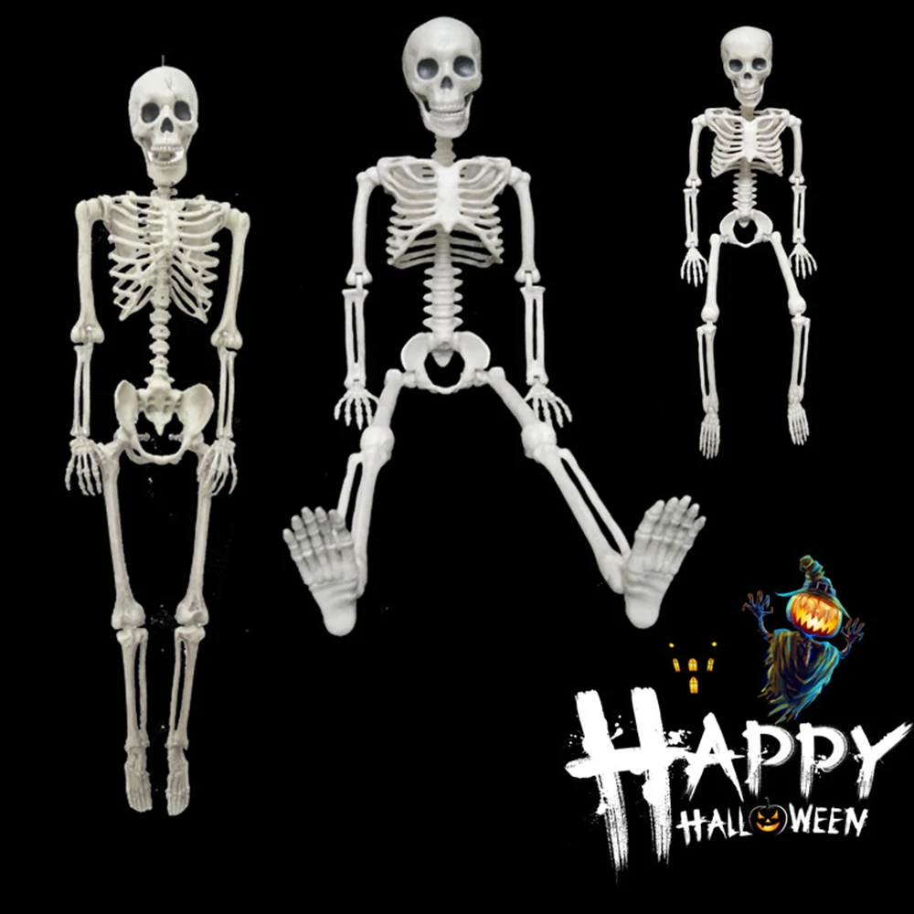 Poseable полный размер человеческий череп Скелетон украшение для Хэллоуина вечерние