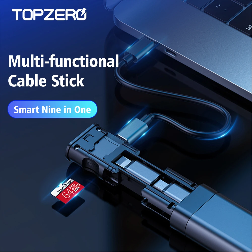 Многофункциональный смарт адаптер 9 в 1 коробка для хранения карт USB кабель iPhone