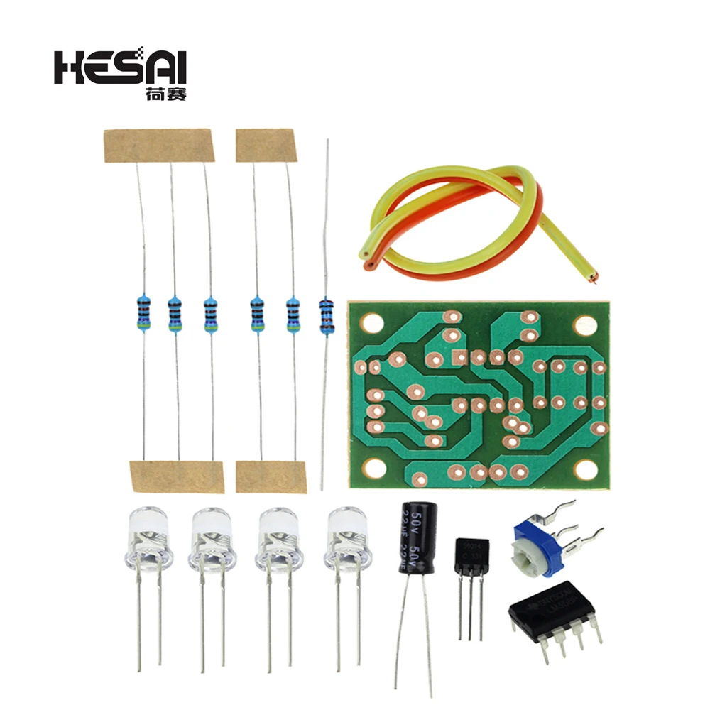 Electronic DIY Kits LM358 Breathing Light Suite Blue Flashing LED Interesting Product Components Parts DC 9V |
