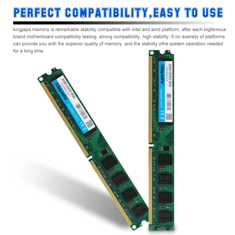KingJaPa DDR 2 3 DDR2 DDR3 / PC2 PC3 1GB 2GB 4GB 8GB 16GB Computer Desktop PC RAM Memory PC3-12800 1600MHz 1333MHz 800MHz images - 6
