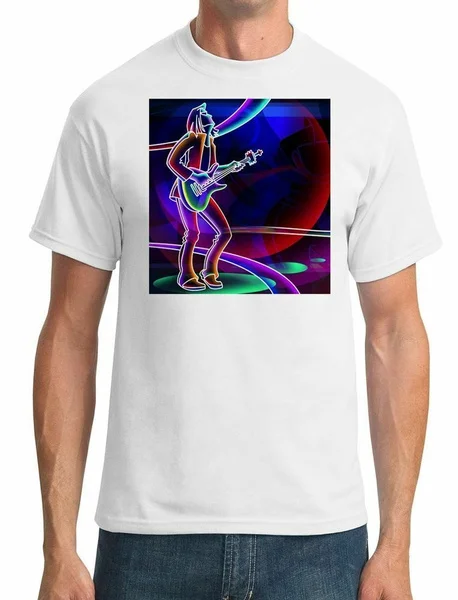

Neon Rock Guitarist Mens T-Shirt