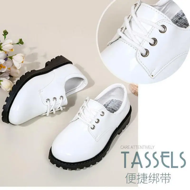 Обувь из искусственной кожи для мальчиков обувь на плоской подошве платье