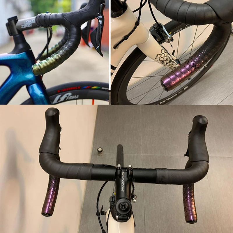 

Ciclovation Advanced Road Bike Bicycle Handlebar Tape Premium Bar Tape with Leather Touch - Chameleon with Organic Gel padded