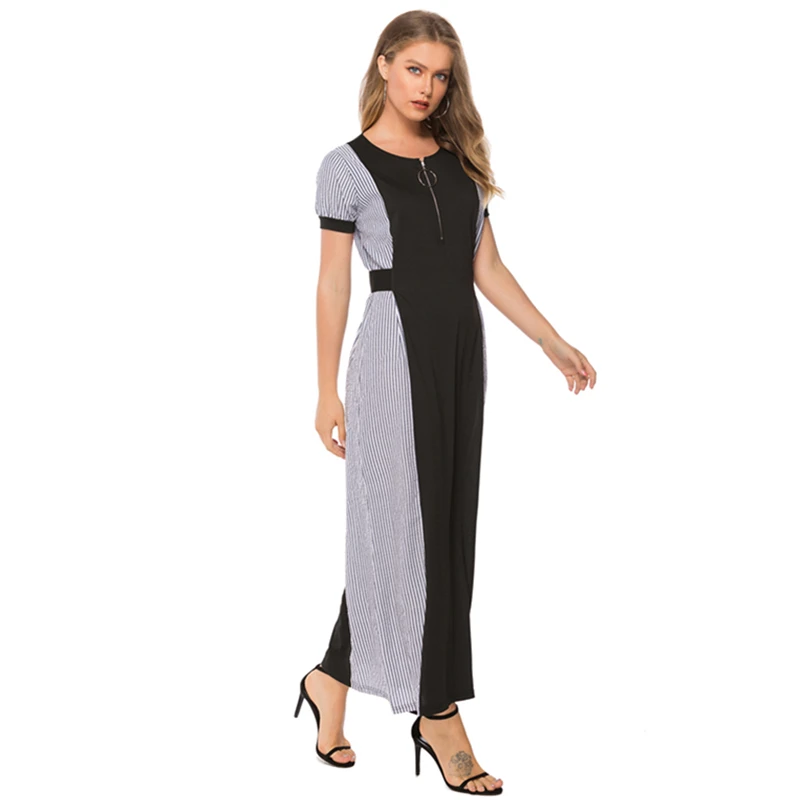 Новинка 2020 летнее платье модное повседневное сексуальное в полоску с круглым