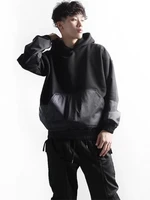 mens long sleeve hoodie spring and autumn new personality side zipper spliced pocket youth casual loose large size hoodie