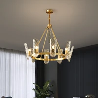 golden luxury living room glass chandelier indoor lighting fixtures glossy dining room retro living room copper chandelier