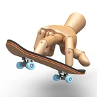 Деревянный скейтборд для пальцев, игрушка для снятия давления с подшипниками, профессиональные стенты, настольный палец, искусственная кожа, новинка, детский подарок
