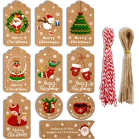 100 pcs christmas kraft paper christmas gift tags xmas brown kraft gift tags with twine and cotton rope twine for diy xmas1