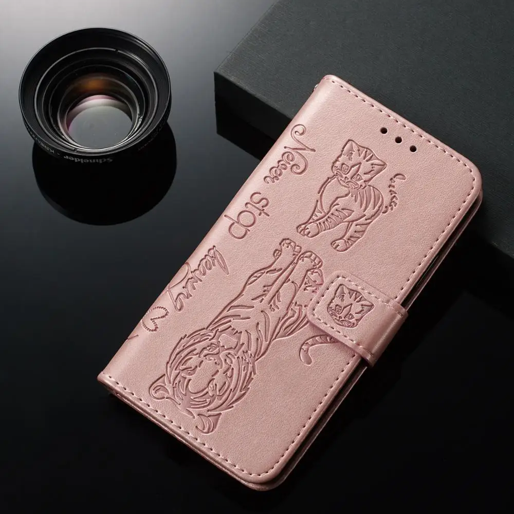 Винтаж Ретро Флип-кошелек ободок с ушками кошки тигра чехол для телефона Redmi K20 Pro