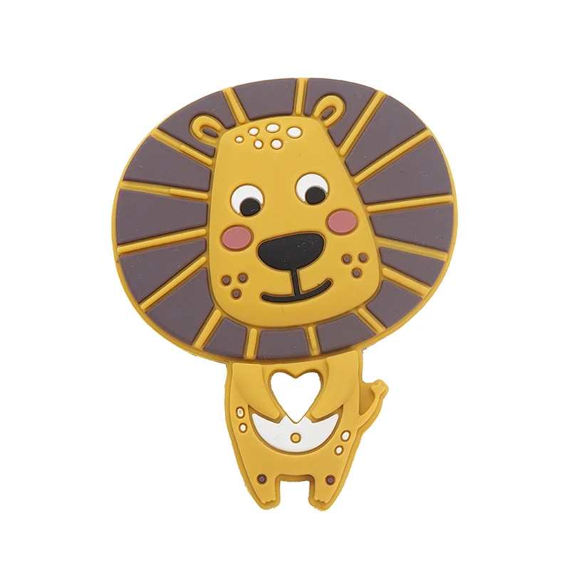 

Chenkai 5PCS BPA Free Silicone Lion Teether Cute Animal Catrtoon Teethers For DIY Baby Nursing Pacifier Clip Soother Chain