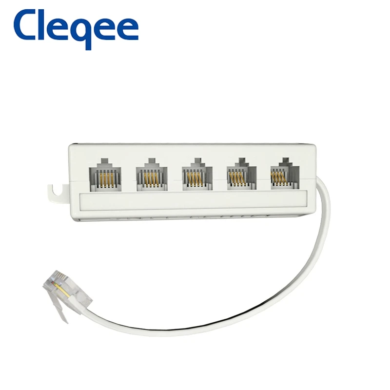 Модульный разветвитель телефонной линии с 5 ходовым выходом и разъемом Cleqee RJ11