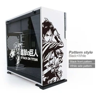 attack on titan anime stickers for pc case cartoon decor decal for atx mid tower computer waterproof removable hollow out