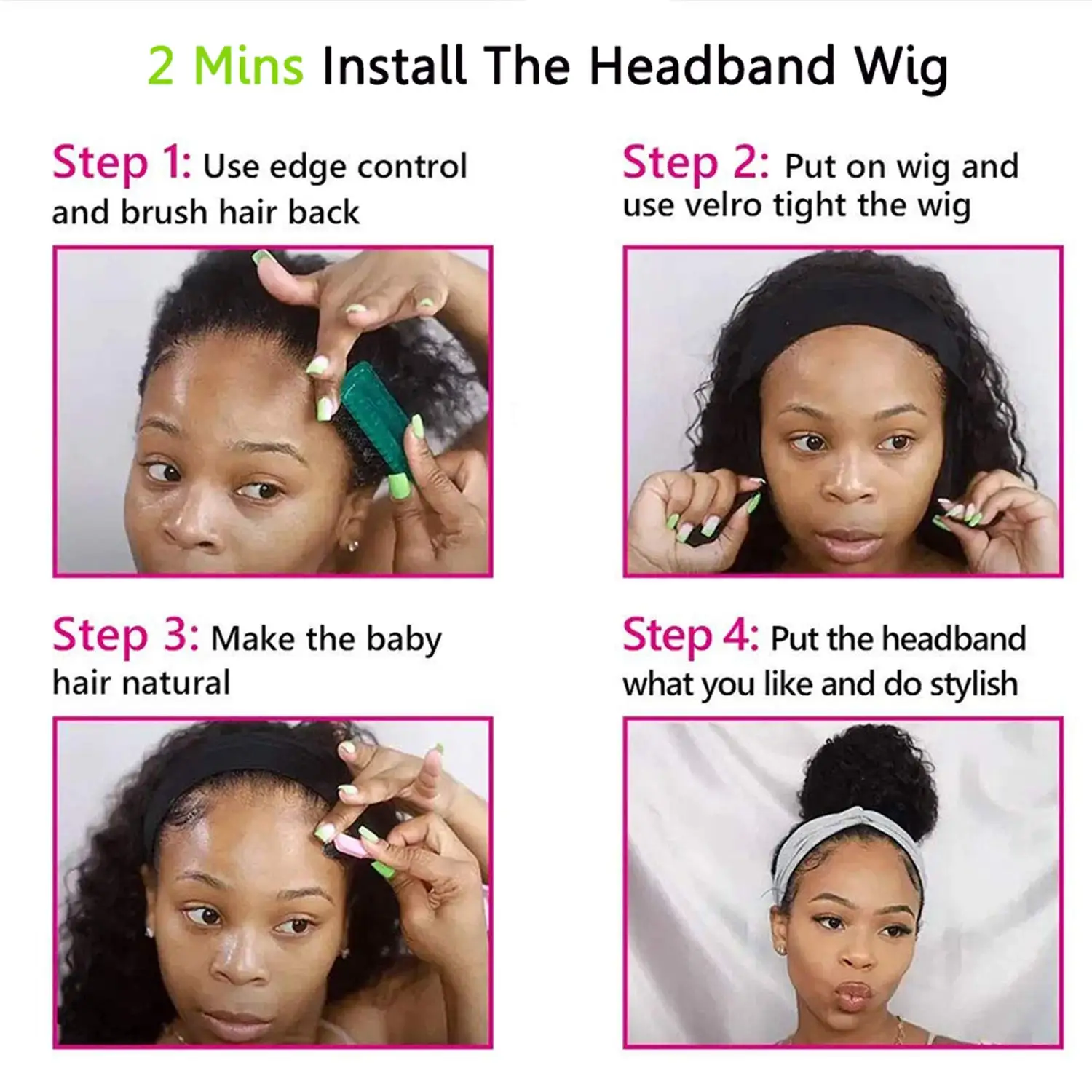 

Synthetic Headband Wig Water Wave Headband Wigs for Black Women Non Lace Frontal Glueless Machine Made Wigs 14-20 inch