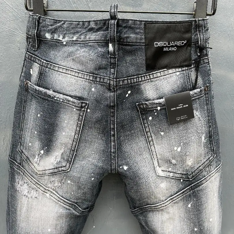 ripped jeans for women classic,Authentic,DSQUARED2,Retro,Italian brand ,Women/Men Jeans,locomotive,Jogging jeans,DSQT152