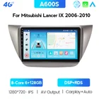 Автомагнитола 2DIN, мультимедийный плеер 9 дюймов, Android 10,0, ОЗУ 6 ГБ, для Mitsubishi Lancer Ix 2006 2007-2010, автомобильная стереосистема с GPS-навигацией