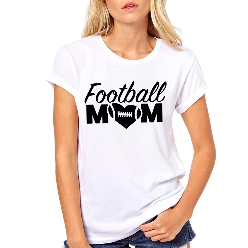 Женская одежда мода день игры футбол мама летняя с принтом Футболка Harajuku