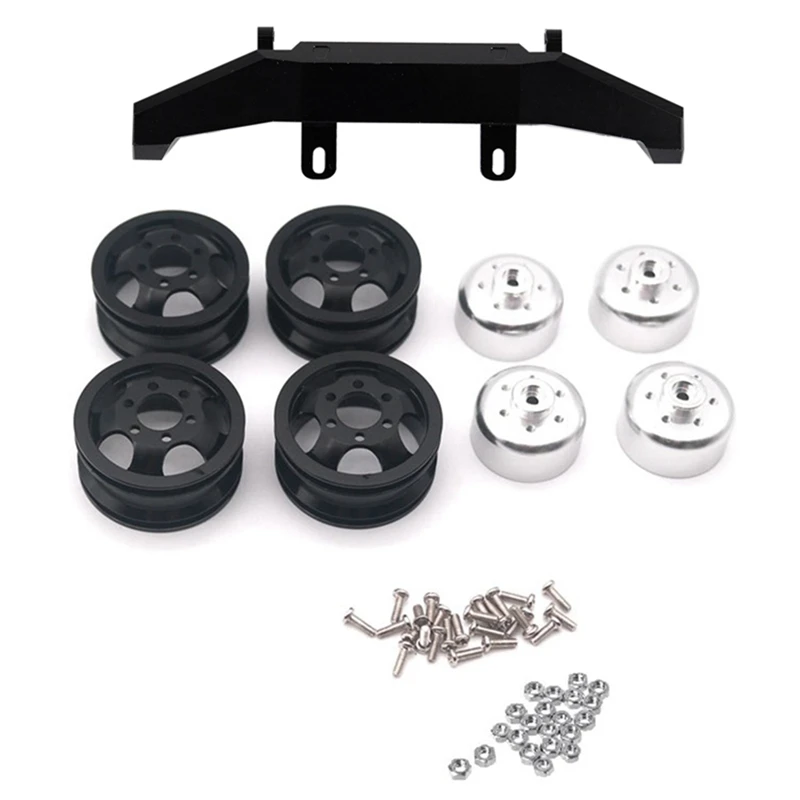 

1 Set Upgrade Wheel Rim Kit Wheel Hub & 1 Pcs Front Bumper Truck Crawler Hop-Ups Upgraded Parts