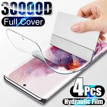 4 Buah Pelindung Layar Film Hidrogel untuk Samsung Galaxy S10 S20 S9 S8 S21 S22 Plus Pelindung Layar Ultra FE untuk Note 20 8 9 10