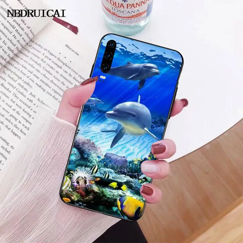 NBDRUICAI Акула морская рыба Дельфин мягкий силиконовый черный чехол для телефона