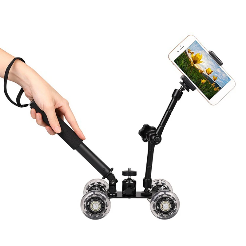 3In1 Camera Rail Car Table Dolly + +11 Inch ic Arm Phone Handheld Monopod Selfie Stick for D1000 D3000 D3100 | Электроника