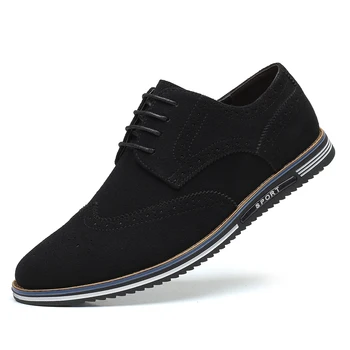 Classic Brogues Shoes For Men Frosted Suede Leather Shoes Winter Casual Man Footwear Male Sneakers Undefined Men Shoes Plus Size 1