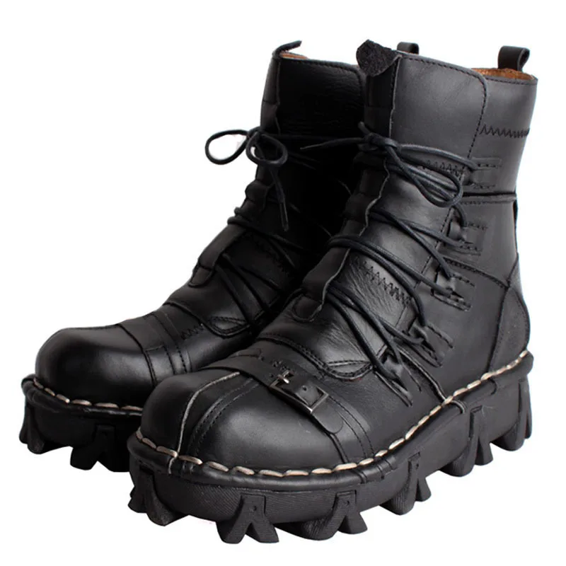 Ботинки мужские рабочие из натуральной воловьей кожи военные боевые ботинки