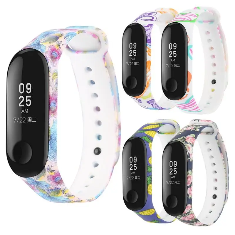 Силиконовый ремешок с цветочным принтом для Xiaomi Band 4 аксессуары mi band | Электроника