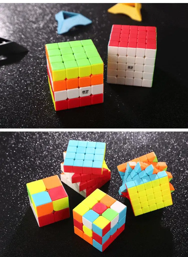 

QIYI Brand Magic Cube Set 2x2 3x3 4x4 5x5 4 Pieces Set Speed Cube Kids Gift Smooth Cubo Magico Educational Toys for Children