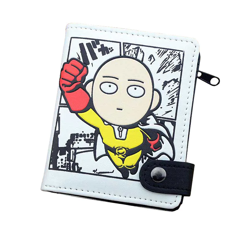 Аниме One Punch Man PU белый кошелек/кошелек для монет с внутренним карманом на