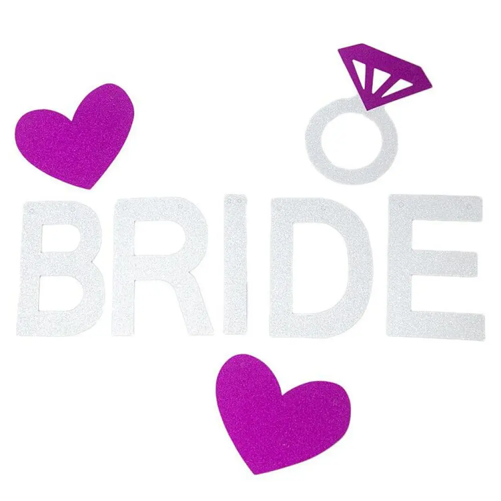 DIY розовая Серебристая блестящая бумага флаги буквы &quotНевеста быть&quot баннер