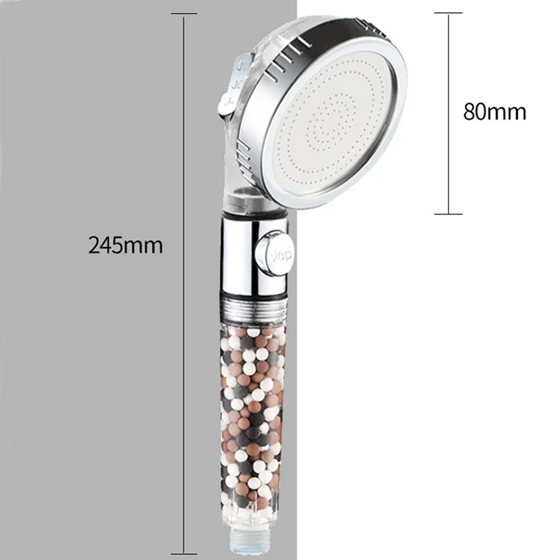 

VIP link New Replacement Filter balls SPA shower head with stop button 3 Modes adjustable shower head