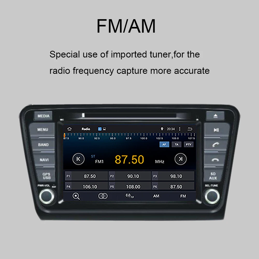 

8'' Octa Core RAM 4GB Android 9.0 car Radio player DVD 32G ROM for SKODA OCTAVIA 2014-2019 3/4G DAB Tape Recorder Car DVD Player