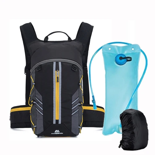Yellow 2L rain cover Сумка для бега 10L велосипедный рюкзак Trail Cycling Marathon Run Рюкзак гидратация мужская сумка для воды Спортивная Бутылка велосипед назад жилет пакет - Цвет: Yellow 2L rain cover
