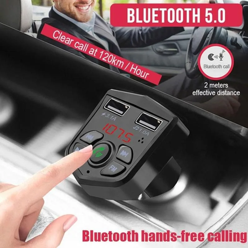

Car Bluethooth Fm Transmitter Hands-free Kit Car MP3 Player Radio Adapter Dual Usb Fast Charger Fm Modulator Car Accessories
