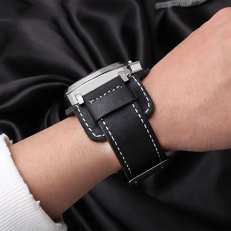 20mm 22mm 24mm 26mm, suitable for Panerai PAM380 111 351 frosted leather surface large leather chain