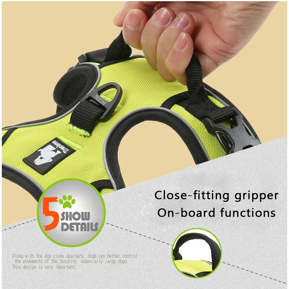 Регулируемая шлейка для собак светоотражающая нейлоновая мягкая безопасности