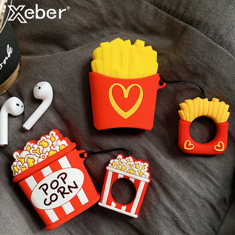 Забавный мультяшный беспроводной чехол в виде картошки фри для Airpods 1 2