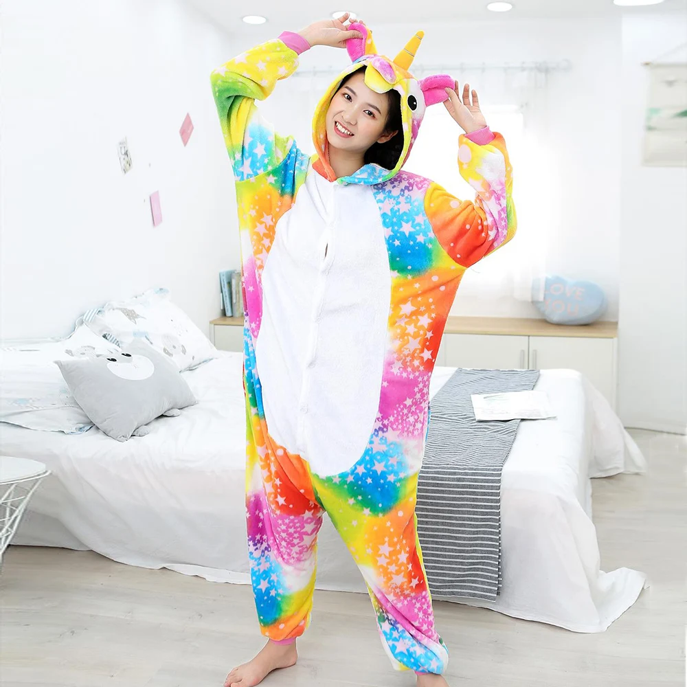 KIGUCOS фланелевые теплые пижамы для женщин зимняя Пижама комбинезоны унисекс